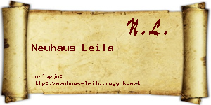 Neuhaus Leila névjegykártya